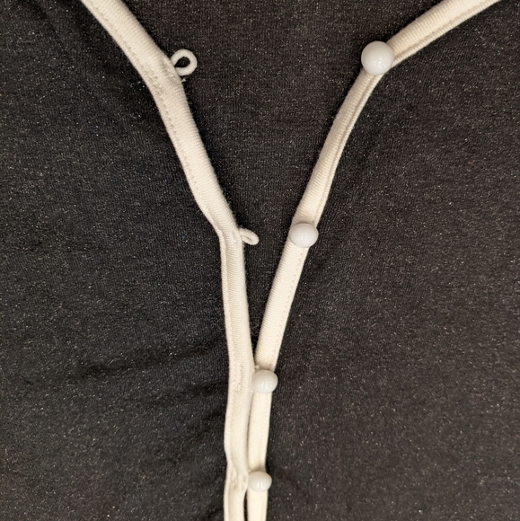 BNWT Y2K Style Sparkly Black Cotton Cardigan with White Contrast & Buttons L/XL - Picture 13 of 13